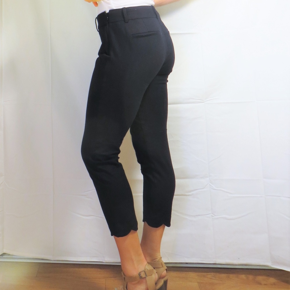 J. Crew Scalloped-hem Winnie Cropped Pant